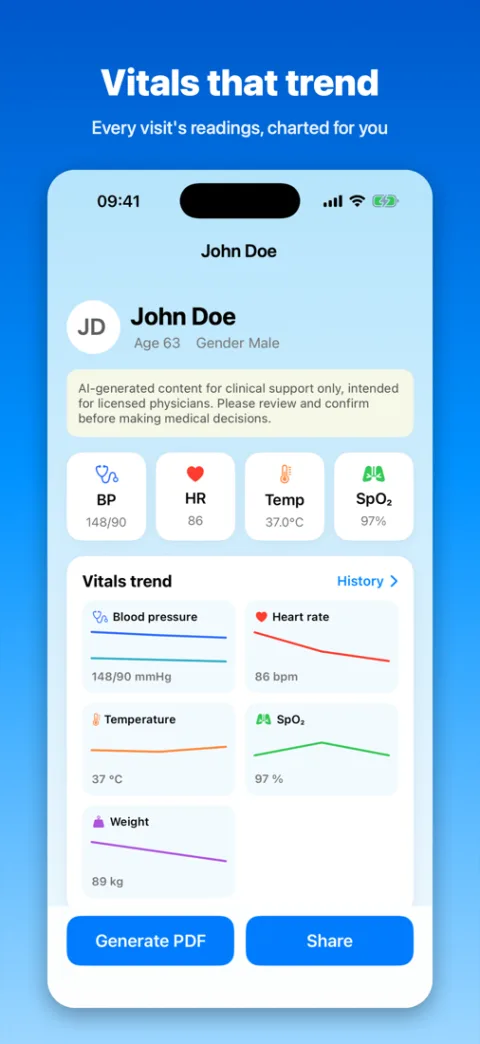 HAMD AI Lite: Vitals